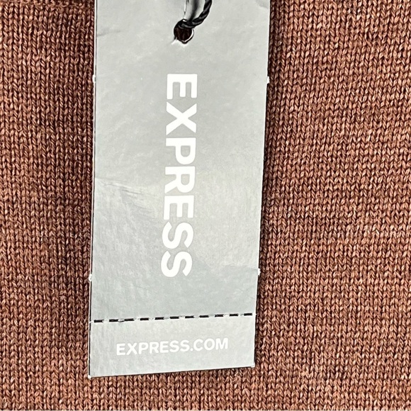 NWT EXPRESS Merino Wool Brown Crew Neck Sweater XL Tall - Picture 5 of 16